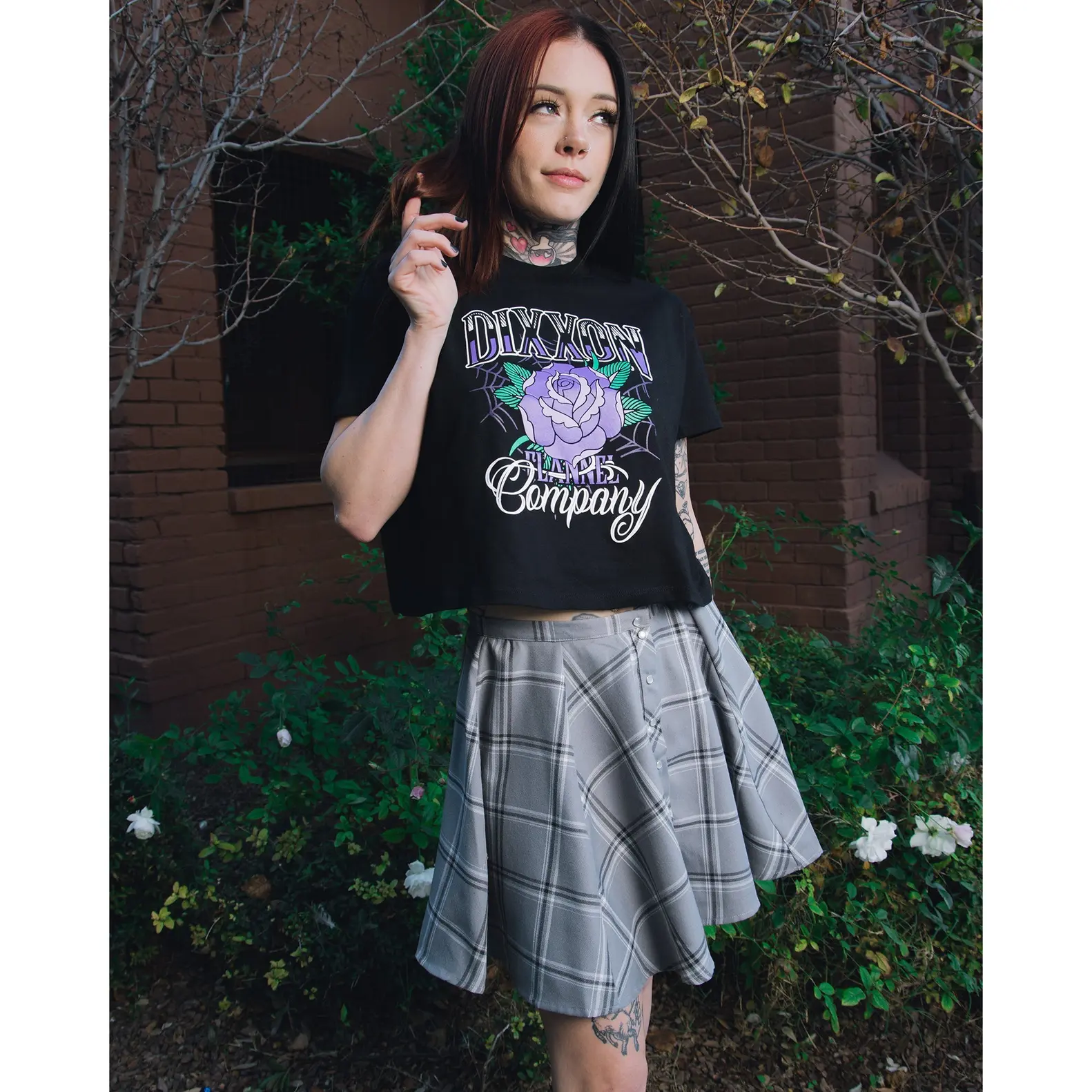 Women's Rose Crop Top - Black - TikTok Shop