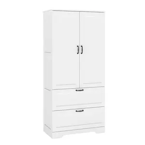 63-inch multi-functional  with super large space, two adjustable partitions, suitable for living room, bedroom, cloakroom, super large storage space, multi-functional organizer wardrobe