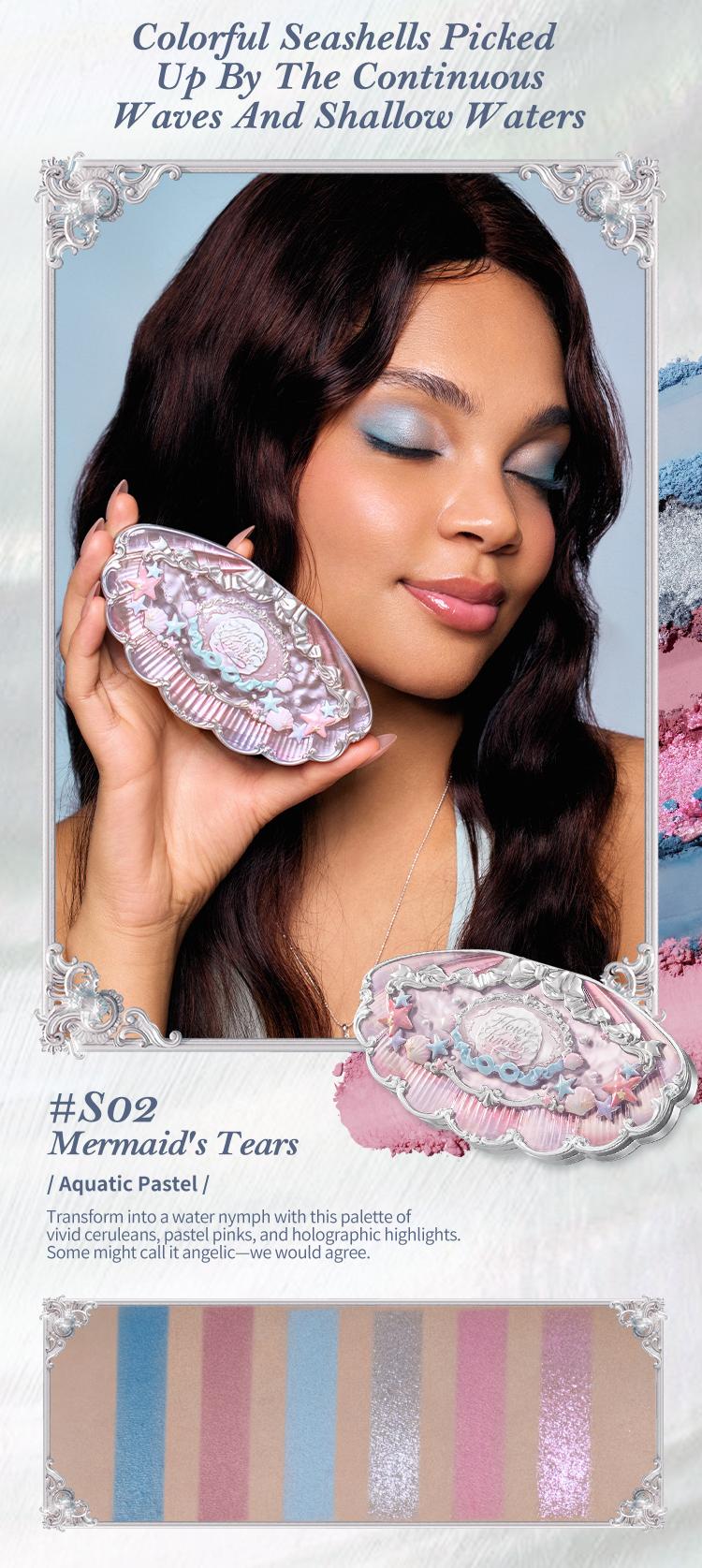 Flower Knows Shell's Jewel Collection 6-Color Makeup Palette - Cosmetic, Shimer, Matte, Longlasting, High Pigment