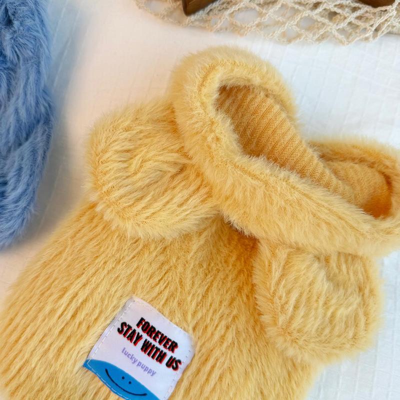 Pet Clothes Hoodie Warm Comfortable Thickened With Leash Ring Kitty Bichon Frise Maltese Schnauzer Winter For Small Medium Dog Cat D00025