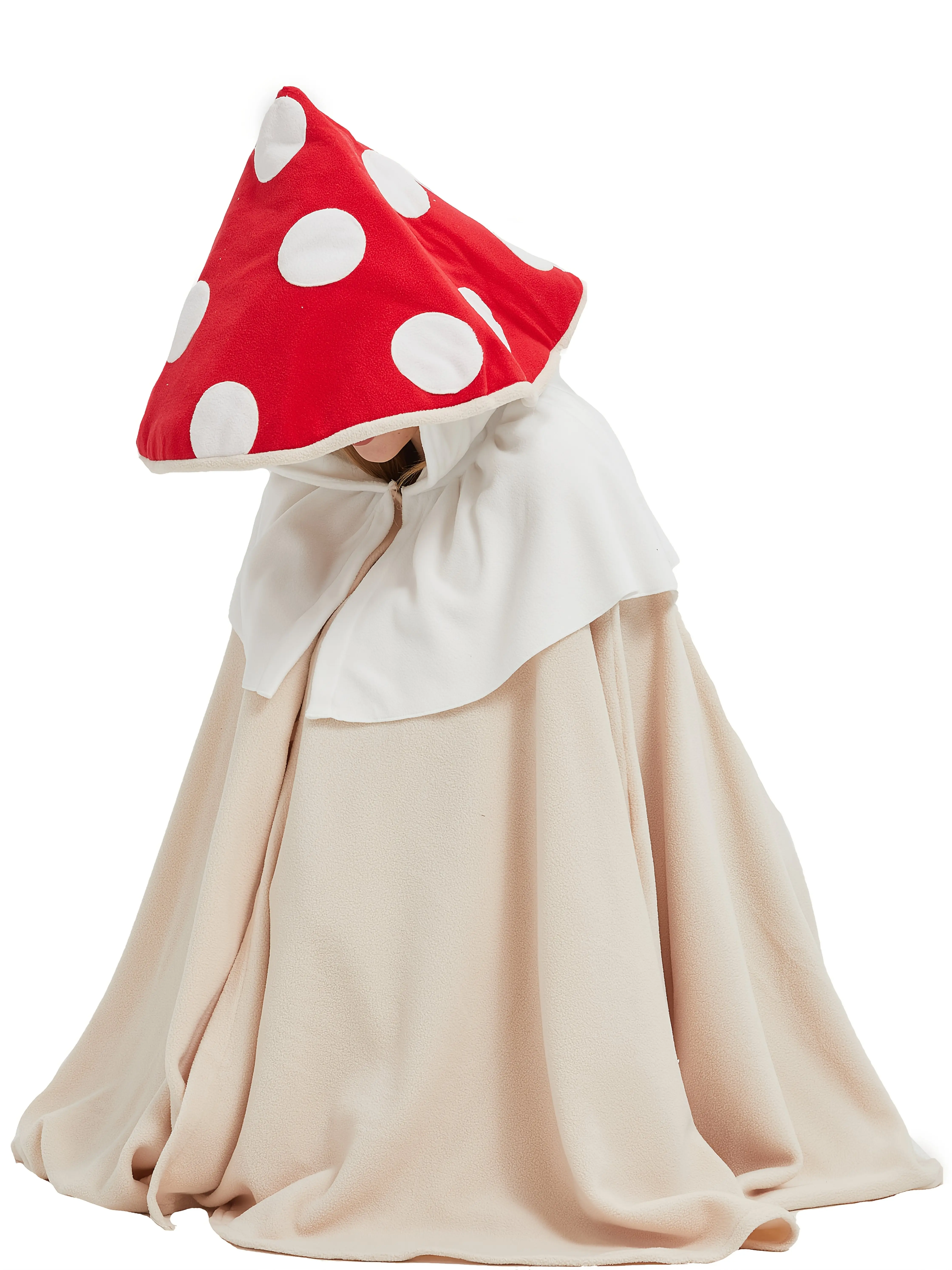 Women's Trendy Neytiri Slip-Style Fursuit Costume - Red Mushroom Cape, Galaxy Feet Paws, Neytiri Shoulder Wrap, Polyester Plaid Polka Dot Clothes for Halloween, Party Cosplay, Cold Wash Compatible, Accessories