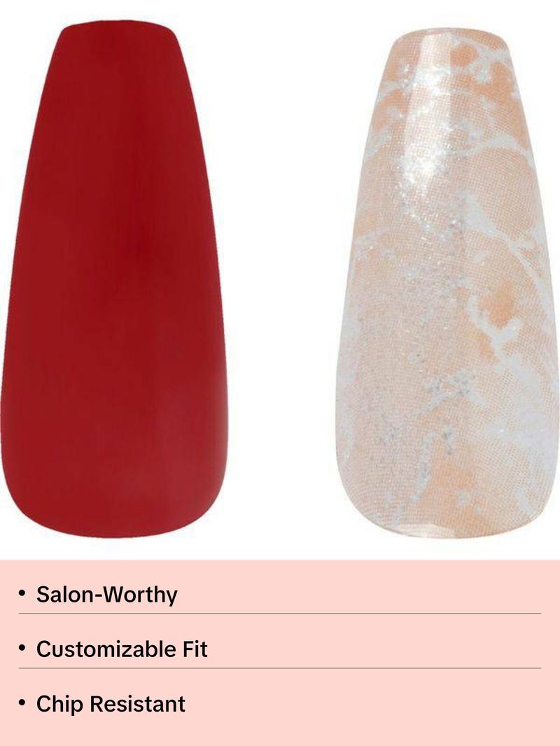 CALA Glam Couture | Coffin Marble Mauve Press On Nails