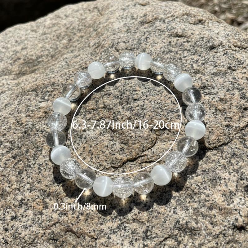 Anxiety Crystal Beaded Bracelets for Women Men, Yoga & Spiritual Jewelry for Calming Mood & Mindful Living, Handmade Gemstone Bracelet for Balance & Wellness, Thoughtful Gift for Self-Care Enthusiasts
