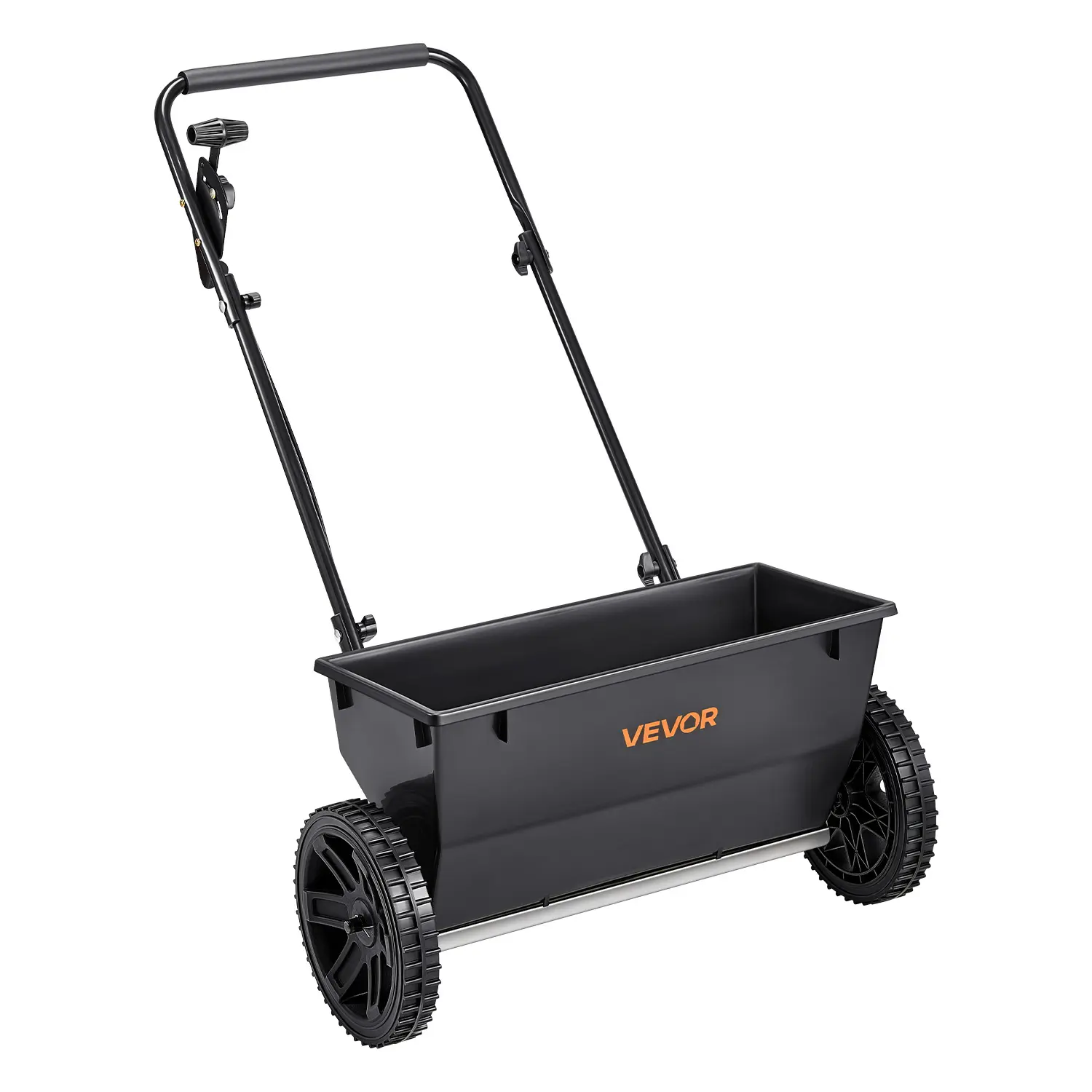 【Summerfinds】VEVOR Heavy-Duty Walk-Behind Push Drop Spreader, 50 lbs Capacity with Hopper Grate, 18in Width, 30 Settings, 10-in All-Terrain Tires, Impact-Resistant Plastic Build, Handle, Easy for Seniors, Home & Outdoor Use for Garden Seed/Fertilizer