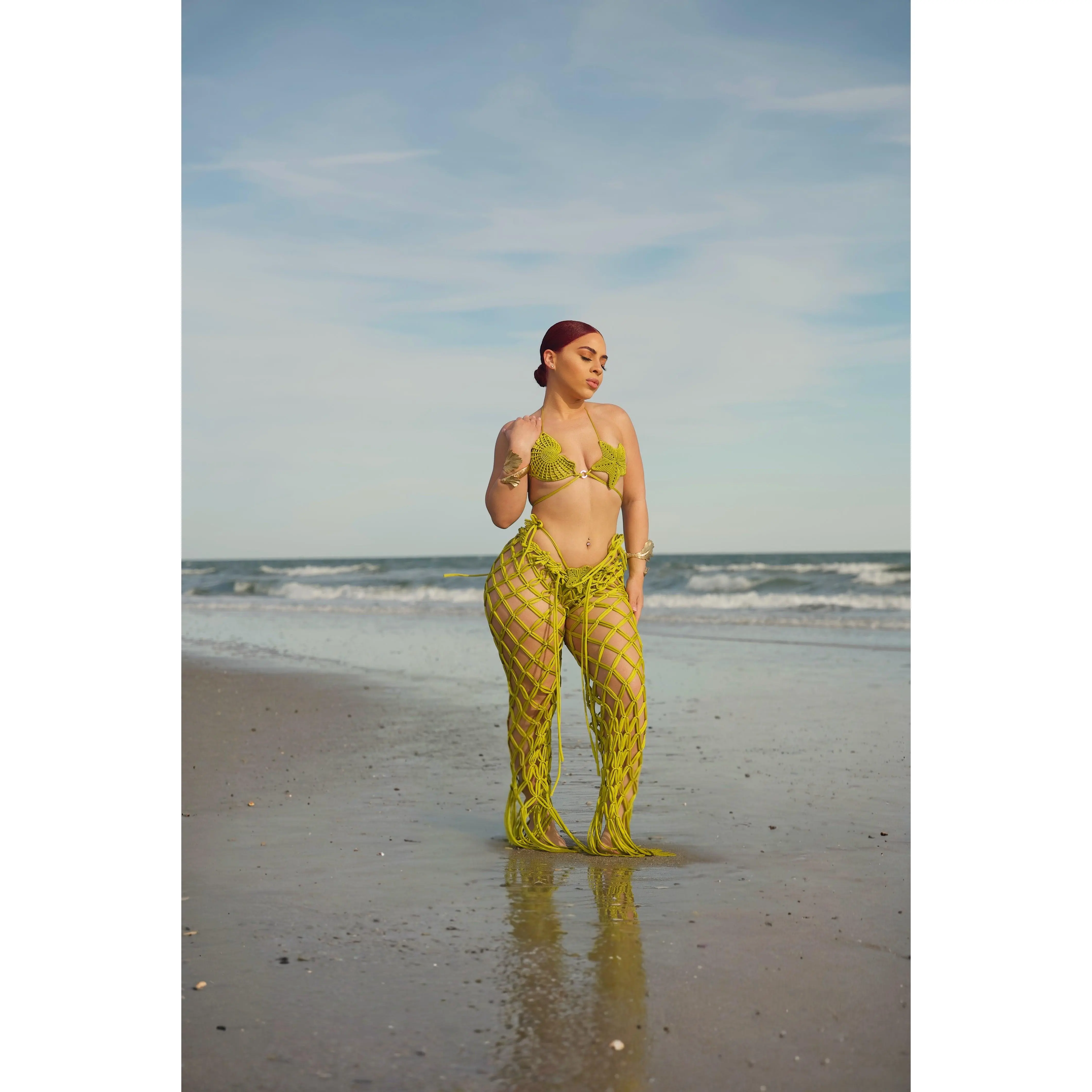 Zeleny Custom 3 Piece Bikini Set & Pants