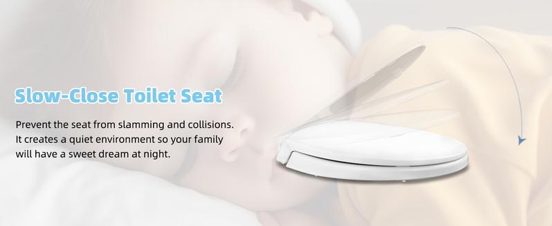 SS114 Toilet Seat Replacement Compatible with TOTO, Elongated Soft Close Toilet Seat for SS113/SS154/SS204/SS214/SS224, Transitional Heavy Duty Oval Toilet Seats, 2-Pack Toilet Bolts and Nuts, White