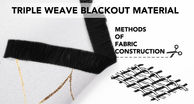 Blackout Curtains (2 Panels)  Deconovo Gold Wave Foil Print Grommet Drapes, Room Darkening Curtain, Window Panels for Living Room