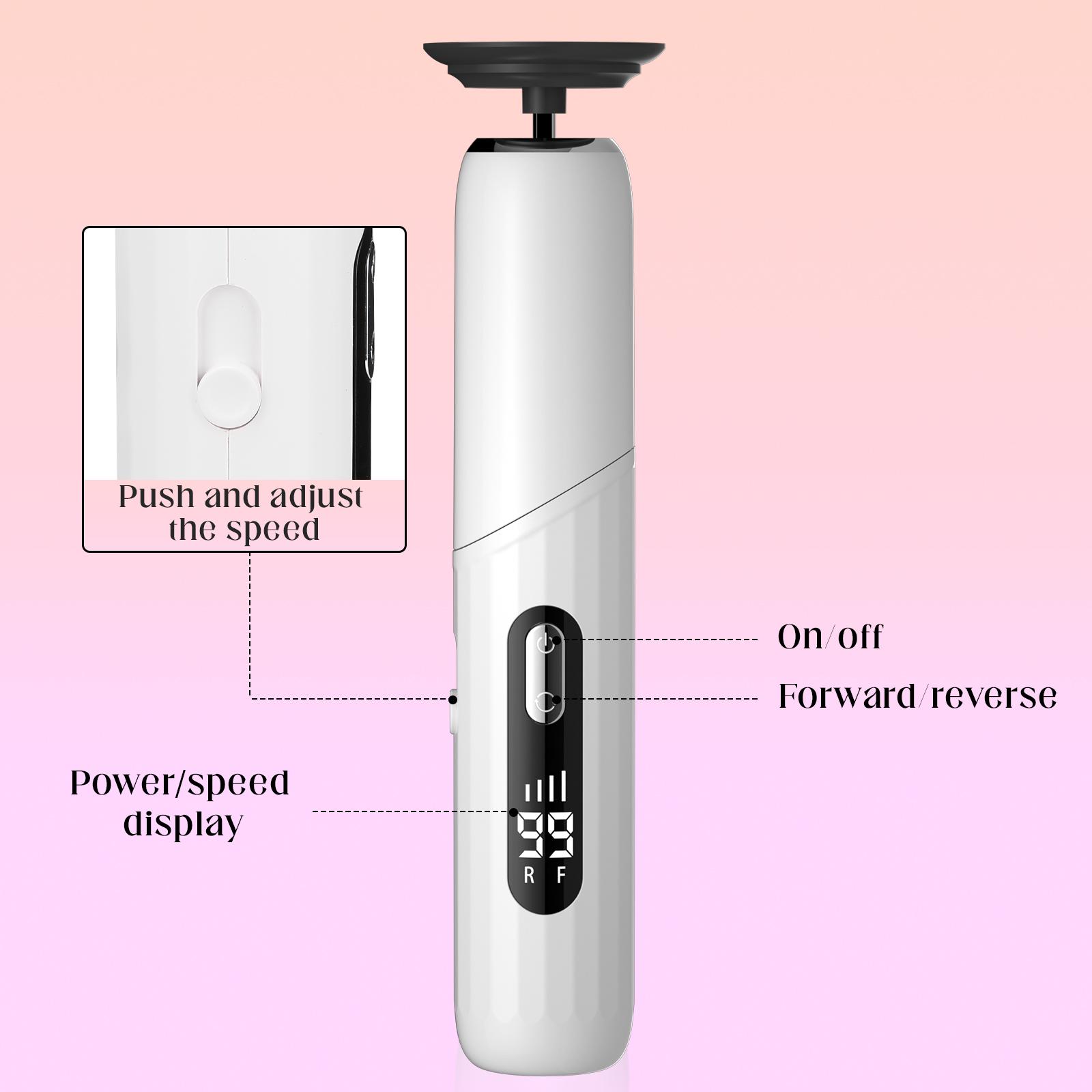 Variable Speed Foldable Electric Foot File - Automatic Callus Remover for Dead Skin on Feet, Rechargeable Pedicure Tool for Smooth Heels