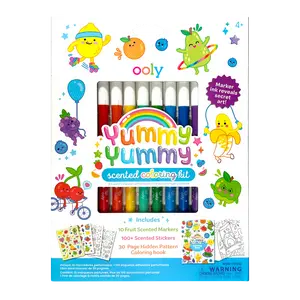 Yummy Yummy Scented Coloring Kit - Markers Stickers Coloring Book