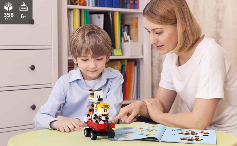 TENHORSES Boy and Tiger Adventure Blocks Set 358PCS with Rotatable Wheels Interactive Car Figure Compatible with Legos for Boys Girls Adults TENHORSES Boy and Tiger Adventure Blocks Set 358PCS with Rotatable Wheels Interactive Car Figure Compatible with Legos for Boys Girls Adults