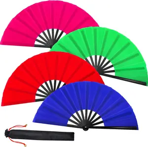 2/4 pack Large Clap Fans for Line Dancing Folding Fans Chinese Folding Hand Fans for Line Dancing Chinese Kung Fu Festival Party Decor