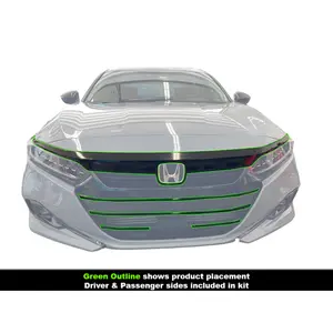 2021-2022 Xgen Accord Grill Chrome Delete Gloss Black Vinyl Overlay for Factory Chrome Trim Weather Resistant Bubble Free Material