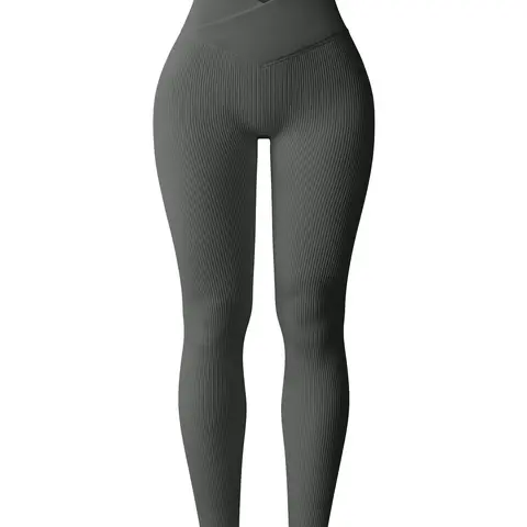 OYV Women's Cross Waist Tight Height Elastic Leggings Yoga Pants Sports Athletic Pants