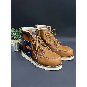 Thorogood Men's MAXWear Brown Crazy Horse Wedge Moc Toe Lace Up Work Boot