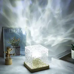 16-color Changing LED Water Ripple AuroraProjector Night Light, Crystal Design AmbientDecoration Lamp, USB Powered LED ColorChanging Nightlight, Decorative ModernNight Lights, Home Decor, Valentine's Day gift