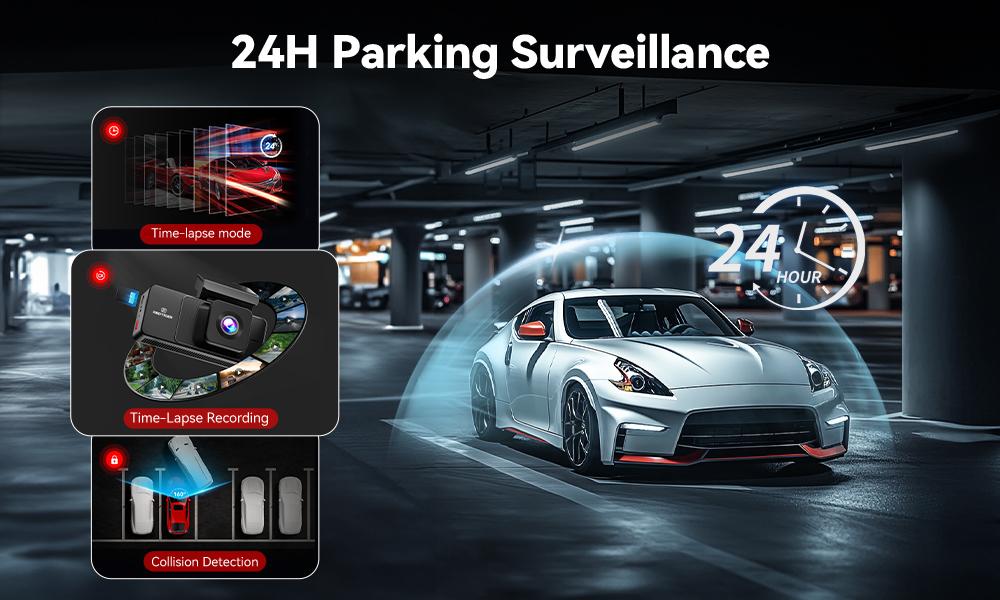 REDTIGER A3 3 Channel WiFi Dash Cam Front and Rear Inside with 32G SD Card( No SD Card Option In A Better Deal ), 2.5K+1080P+1080P Car Dash Camera for CarsFront and Rear, Dashcam with G-Sensor, Loop Recording,24H Parking Mode