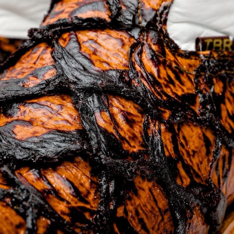 Honey Cognac Jumbo Pirarucu Leather Boots - Square Toe