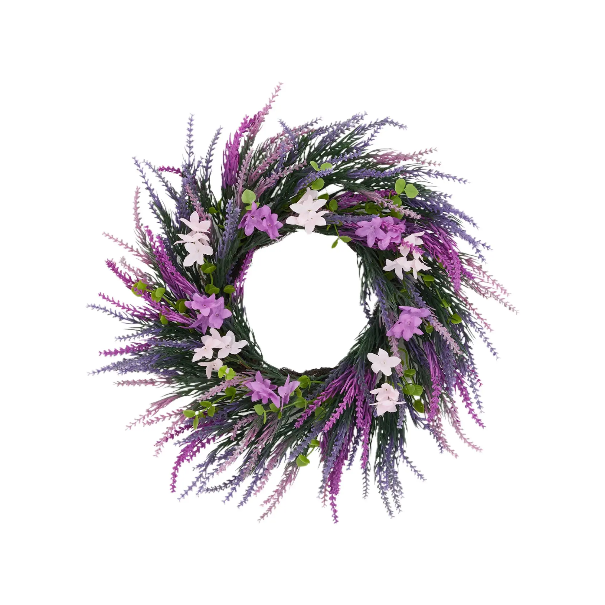 Light Purple Lavender Wreath, 20in Spring Wildflower Decor, All-Purpose Front Door & Porch Ornament for Wedding, Festival and Mother's Day