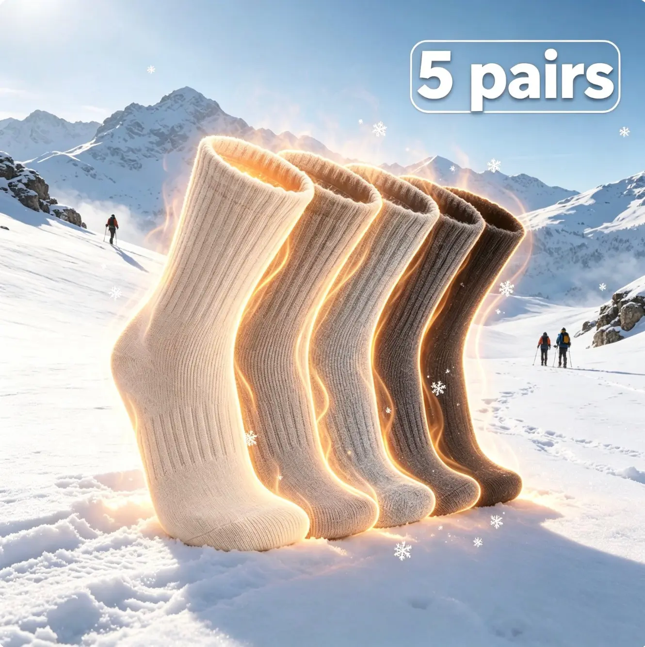 5 Pairs Unisex Men Womens Merino Wool Socks Winter Work Hiking Running Thick Thermal Crew Cozy Cabin Ladies Mens Gift Comfy Boot Work Socks