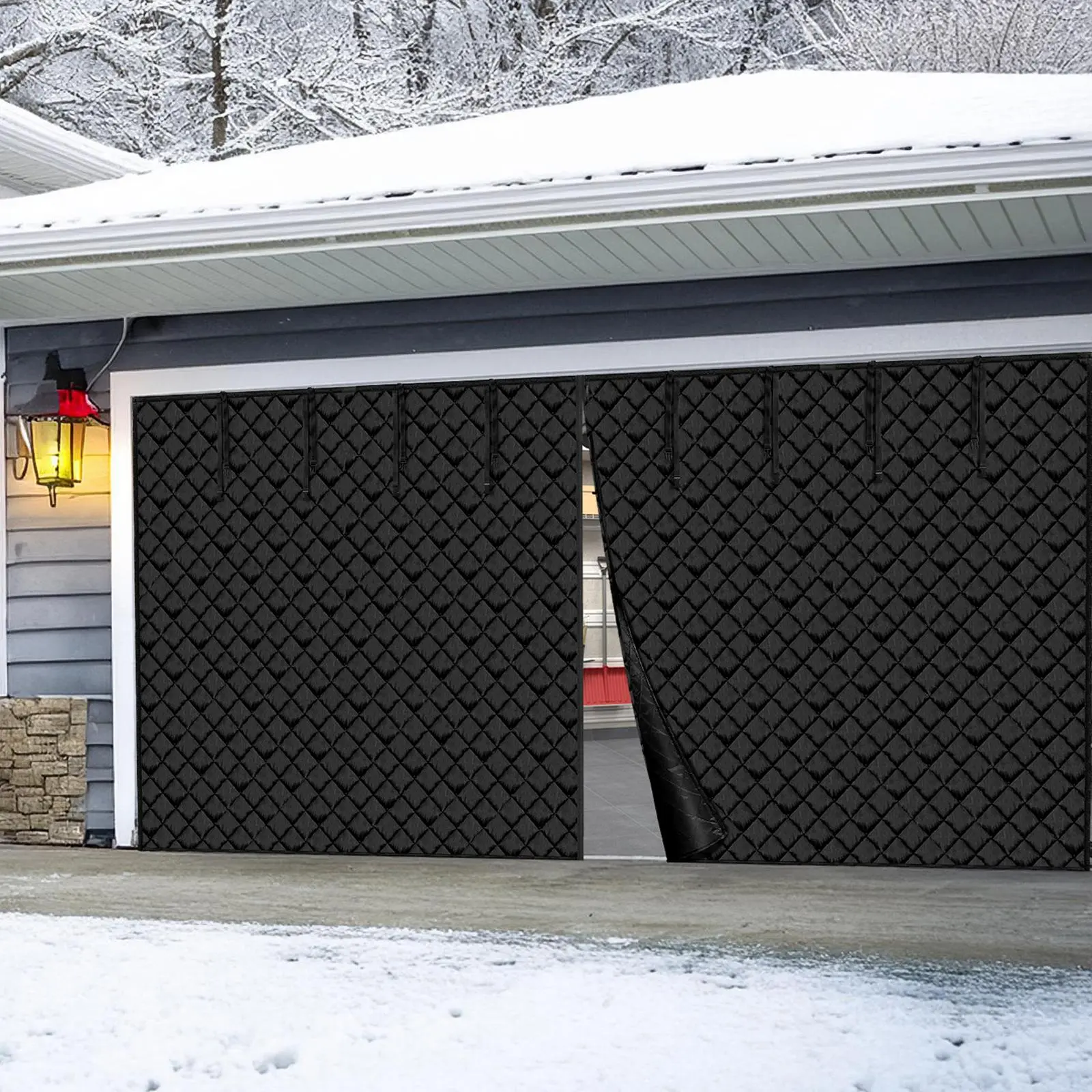 【SummerFinds】VEVOR Garage Door Screen for Winter,  , 16x7FT, Garage Door Insulation Kit, Magnetic Thermal Insulated Door Curtain with 300D Oxford Fabric Heavy Duty Weighted Bottom, Easy Assembly for Garage Door