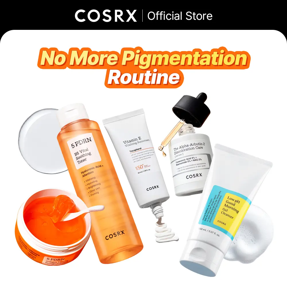 [COSRX Official] Pigment Control Skincare Routine Set - Low pH Cleanser, PDRN Toner, Alpha-Arbutin Serum, PDRN Eye Patch, Vitamin E Sunscreen