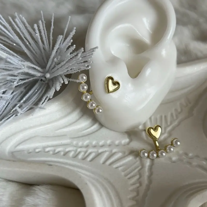 Heart and Pearls Earring Jacket