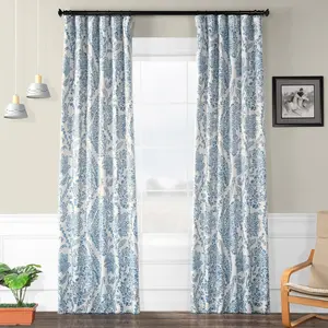 Half Price Drapes Tea Time Floral Room Darkening Curtain