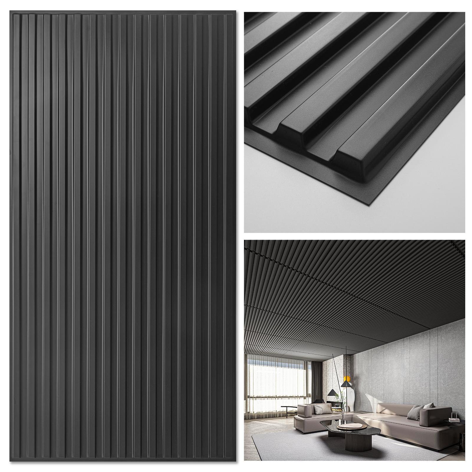 Art3d 12-Pack 24x48in Modern Drop Ceiling Tiles PVC Wall Panels for Living Room or Office Interiors, Easy Installation Dramatic Transformation