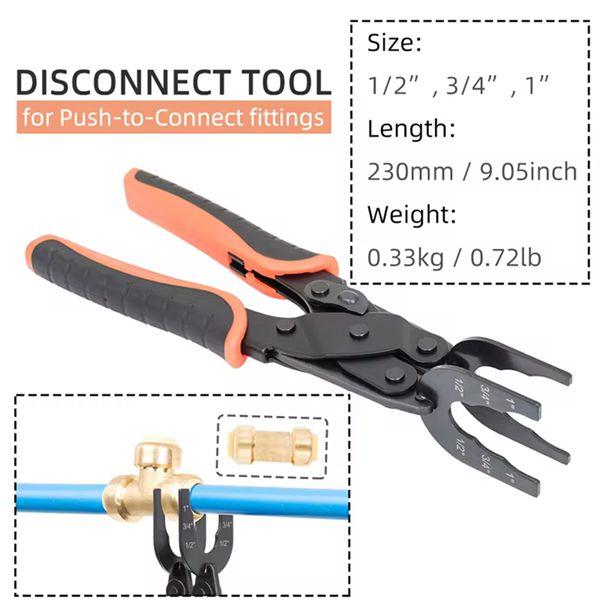 Tools for Disassembling Quick Couplings for 4-Point 6-Point and 1-Inch Water Pipes Push-In Copper Fittings Metal Pipe Disconnecting Pliers with Ergonomic Grip