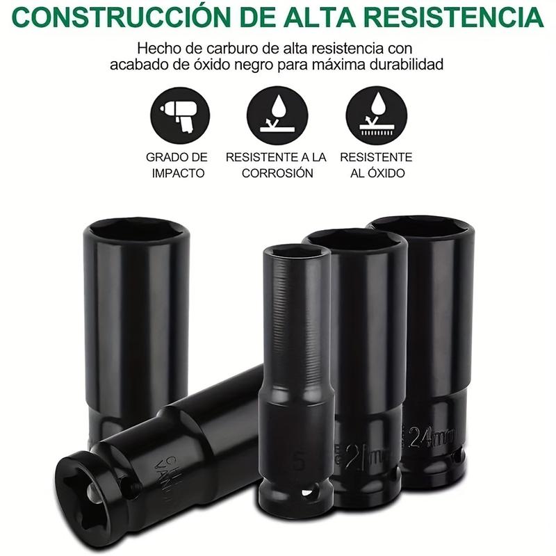 15/20-Piece Heavy-Duty 1/2" Drive Deep Metric Impact Socket Set, Durable Steel Construction for Tire Removal, Pneumatic Tool Compatible, 8mm to 32mm.Suitable for birthday, Thanksgiving, Christmas gifts