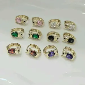 Small elephant hoop earrings in different colors