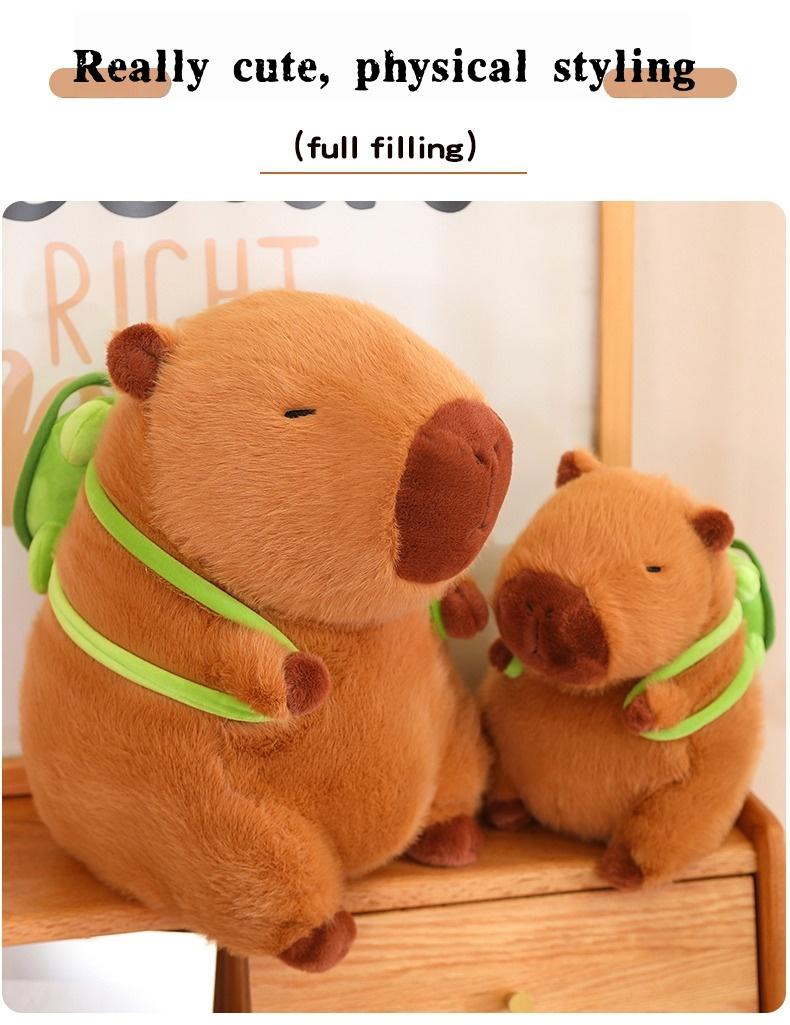 Summer Capybara Plush Toy Soft Cuddly Simulation Stuffed Animal for Home Sofa Bed Decoration Ideal Gift for Animal Lovers Ages 12+