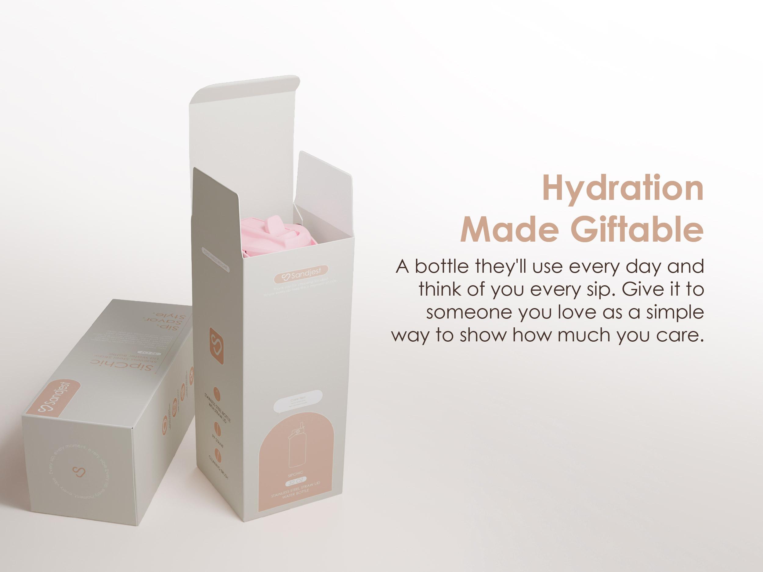 SANDJEST 32oz Portable Water Bottle with Flip Straw & Handle, Insulated Leak Proof Drinkware, Protective Silicone Base, Spring Mother's Day Gifts