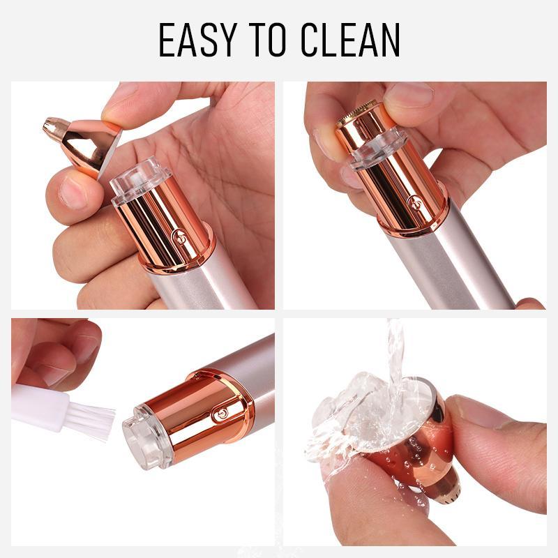 Aibesser 2 in 1 Rechargeable Waterproof facial & eyebrow hair trimmer,Electric Eyebrow Trimmer, Lip Facial Body Hair Removal Tool, Facial Hair Care Tool, Electric Shaver Women, Epilator Hair Remover with Complete Accessories Kit Lightweight  Smooth Brush