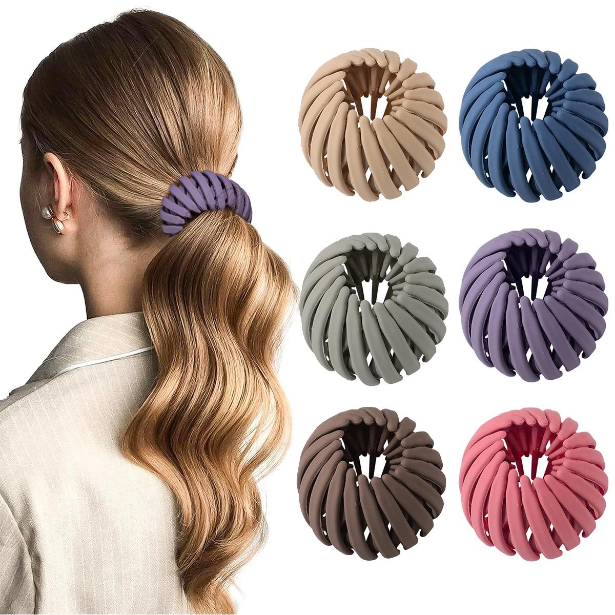 AWAYTR 6Pcs/Set Bird Nest Hair Claw Clips Horsetail Holder Hair Clips for Women Girls Bird Nest Expanding Hair Bun Hair Accessories TikTokShopBlackFriday