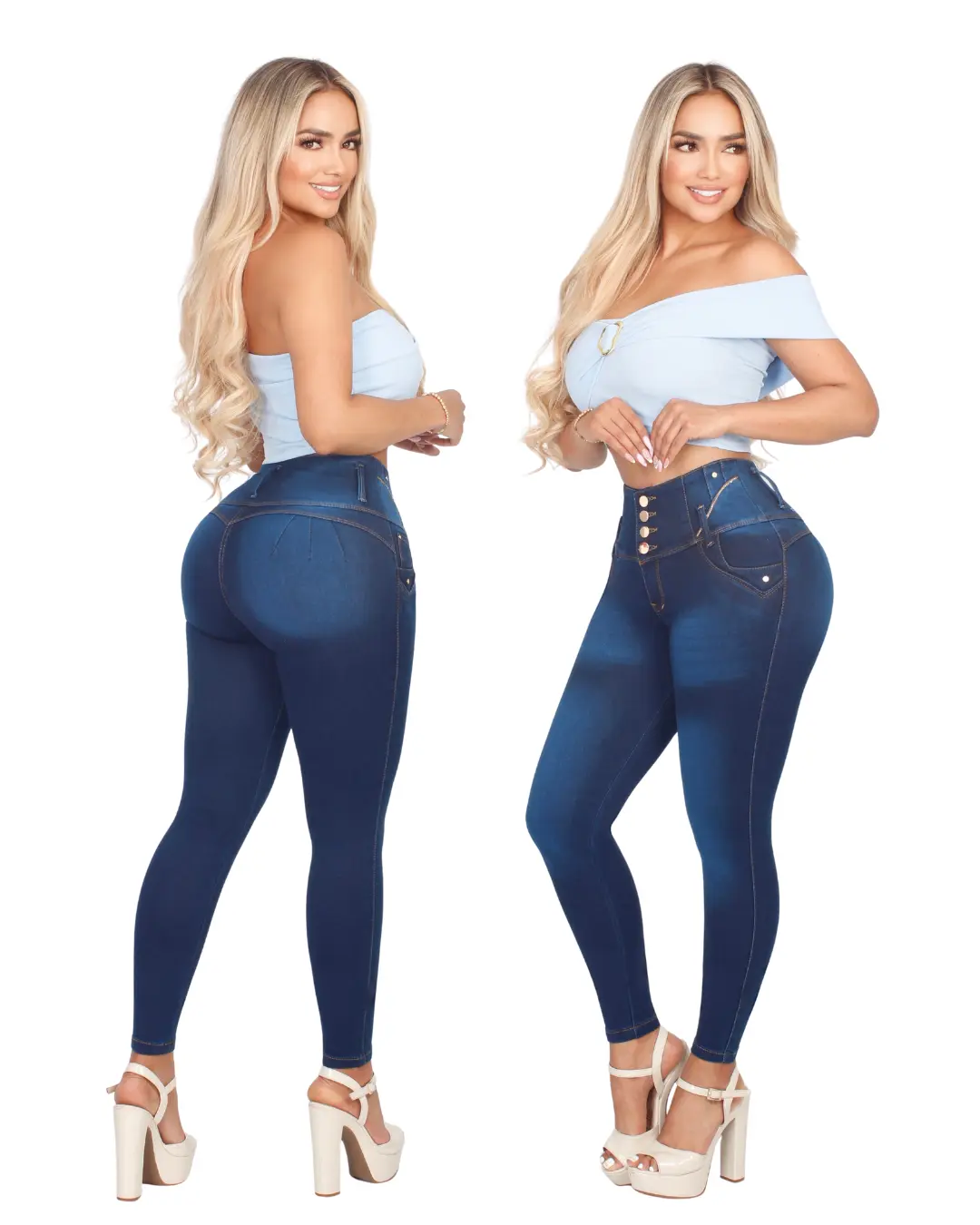 Women's Colombian Skinny Jeans - Minimalist Basic Fit Fashion Piece, Stylish Casual Women's Bottoms