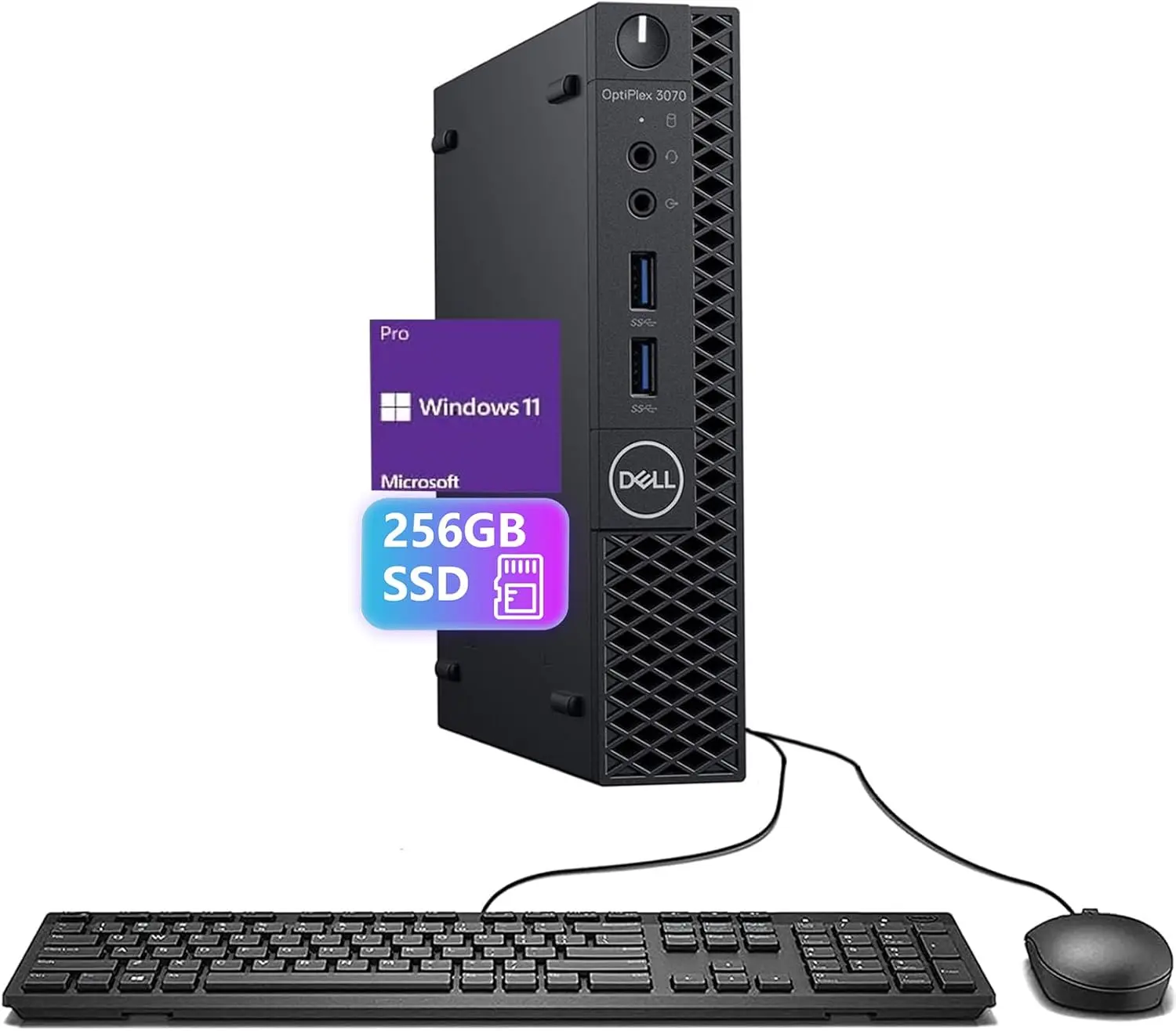 Dell Optiplex 3070 (Latest Model), Core i3-9100T (3.10 GHz-3.70Ghz), Windows 11 Pro, 8GB DDR4 RAM 256GB SSD (Renewed)