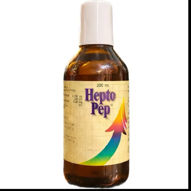 Hepto Pep Liquid Syrups 200 mL Multivitamin Supplement for Dietary Support and Nutrien