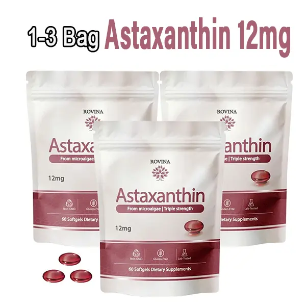 Astaxanthin 12mg Softgels From Microalgae - Triple Strength Antioxidant