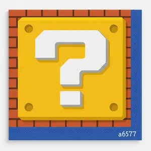 Super Mario Bros Beverage Napkins - 16-Pack