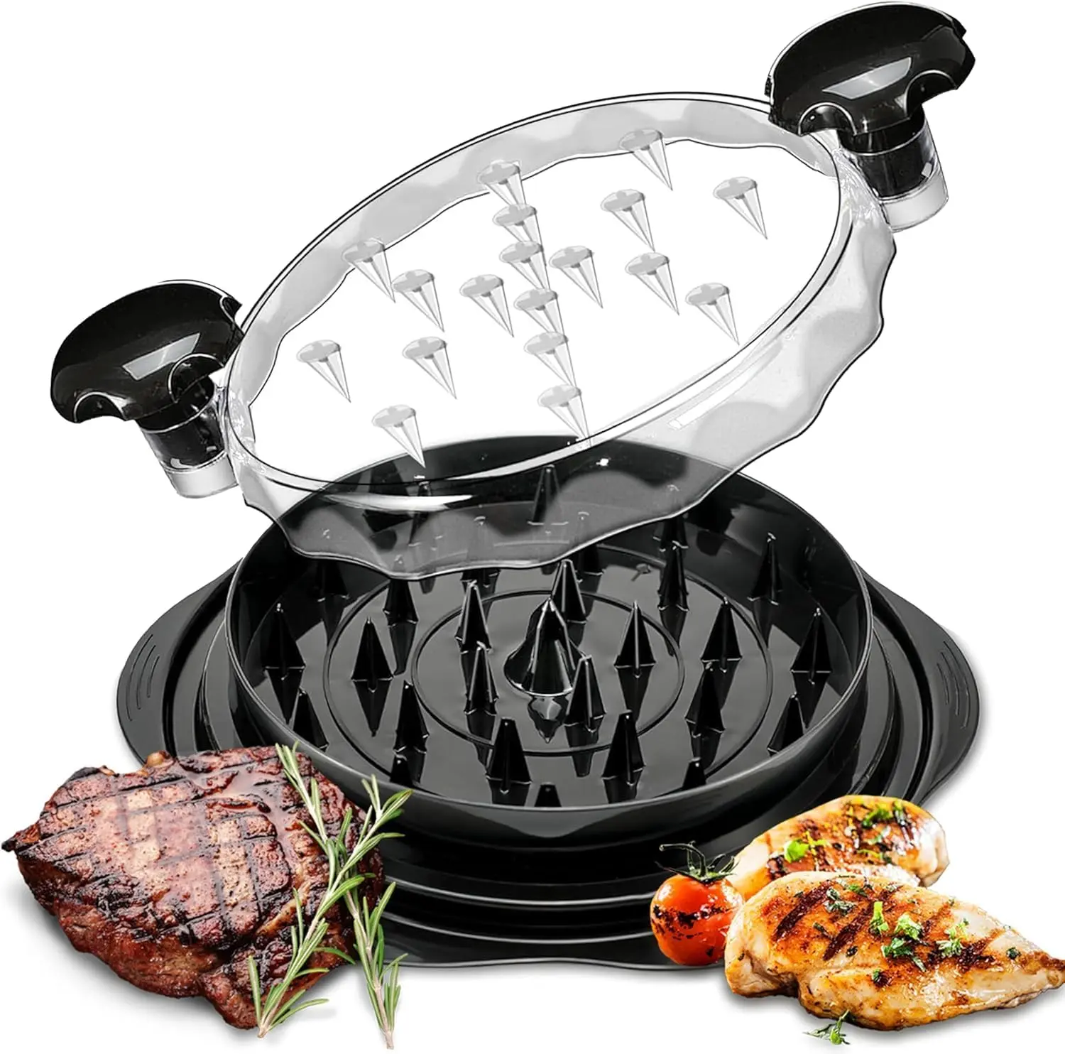 Chicken Shredder Tool Twist: 2026 Pro Food-Grade Visible Meat Shredder with Strong Anti-Slip Base, Ergonomic Handle, Chicken Breast Shredder, Suitable for Pork Beef Chicken (Black, 10 inch)