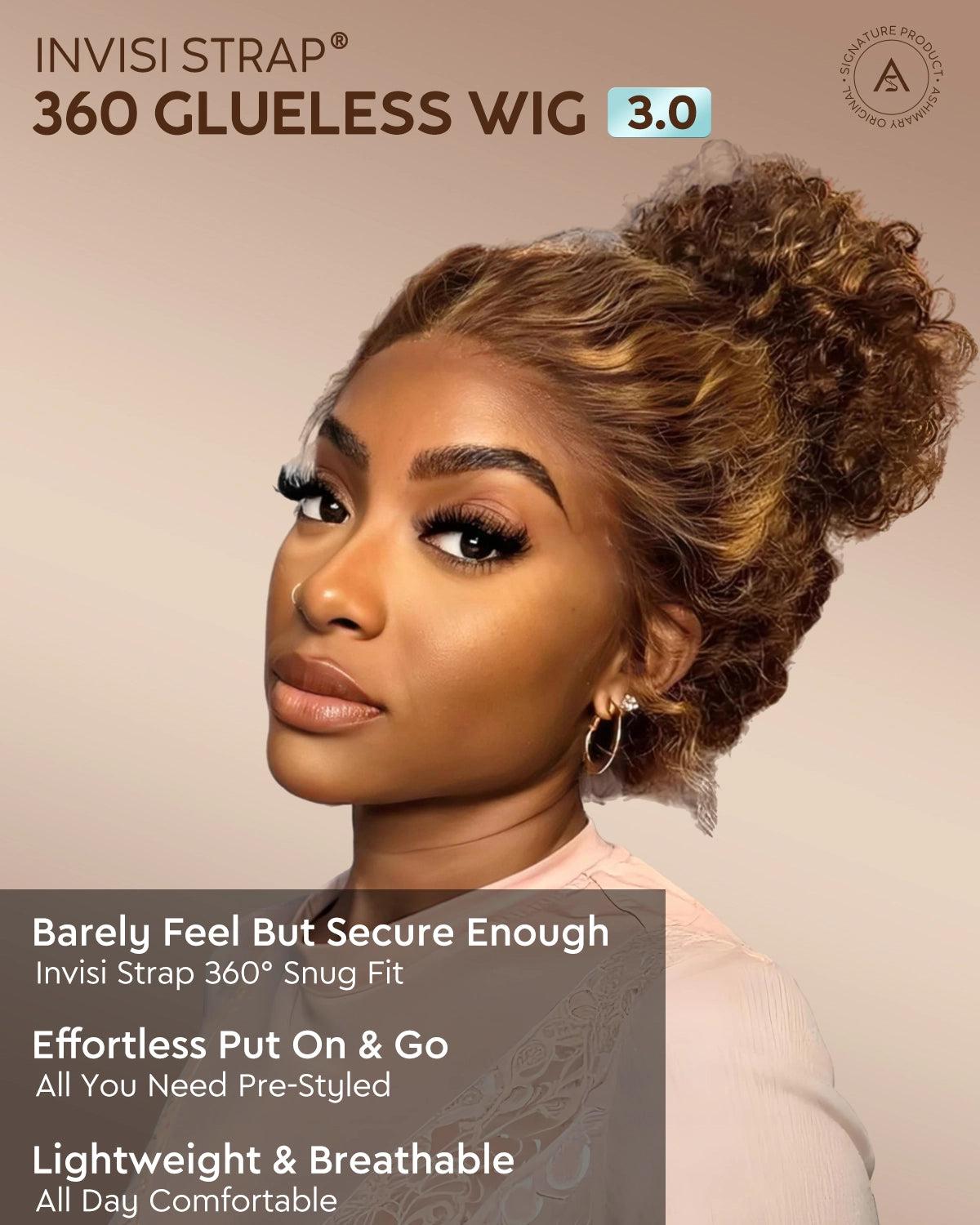 Hot Selling 360 Wig P4/27 Highlight Ombre Color Ashimary Invisi-Strap 360 Skin Lace Wig Water Wave Glueless Human Hair Pre Plucked SpringStatements