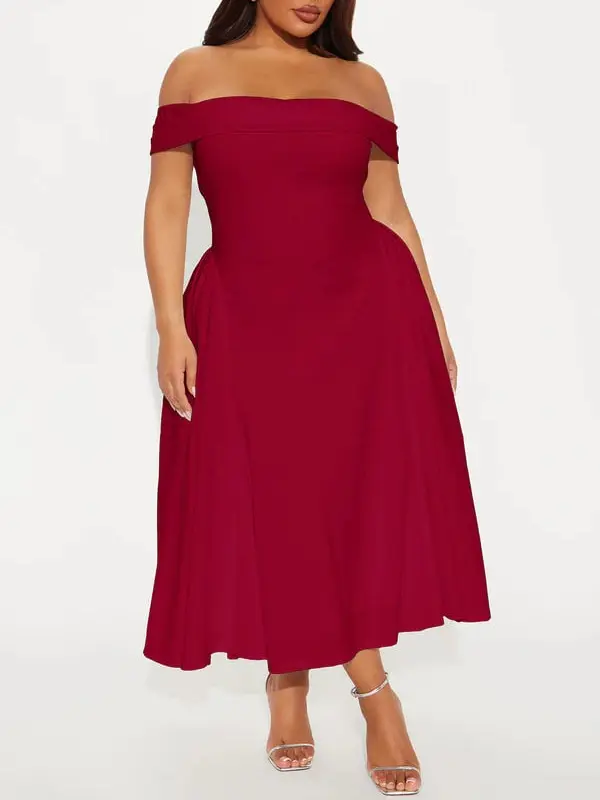 pink midi wedding guest dress Berylove Women Pink Mother of the Bride Dress with Bell Sleeves Chiffon Sheath V Neck Midi Wedding Guest Dress, Pink / US6