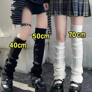 40-70Cm Knitted Lolita Leg Warmers Women'S Long Socks Autumn Winter Wool Foot Cover Arm Y2K  NONE