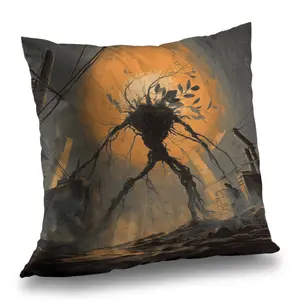 Conscious Sales C1PC1818H2EBMR 18 x 18 in. Final Warning Orange Polyester Twill Throw Pillow - Stylish Home Decor