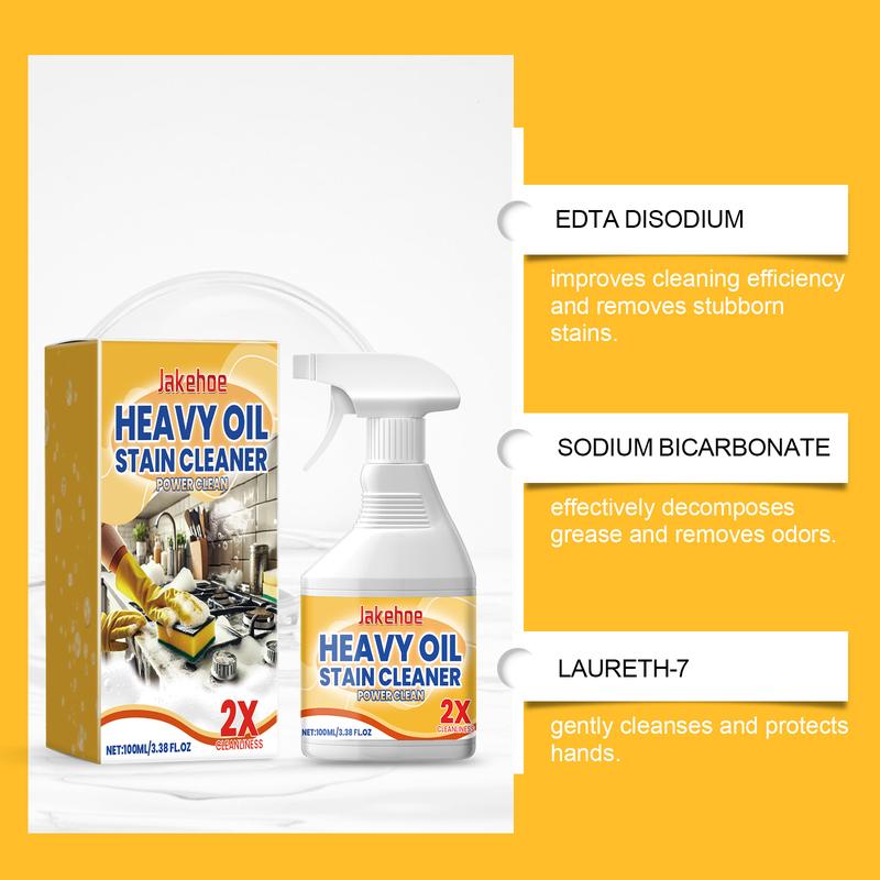 Heavy Oil Stain Cleaner, 1 Count Oil Stain Cleaner Spray with Sprayer, Cleaner Treatment Agent, Stain Remover, Household Cleaning Product for Kitchen Stove, Range Hood, Cleaning Supply, Interior Cleaner, Kitchen Cleaning Supplies, Deep Stain Remover