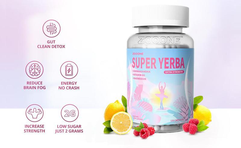 ZOOONE Yerba mate Superblend Clean Natural Energy 120 Capsule Dietary Supplement