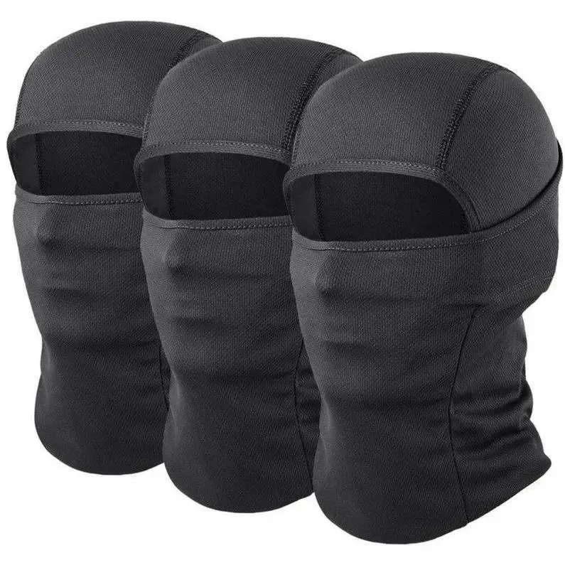 Unisex 3-Pack Balaclava Headwear - 37cm Full Face Windproof Ski Mask, Fast-Dry Cooling Breathable UV Protection Gear, Portable Motorbike Style Mini Racing Head & Face Covers