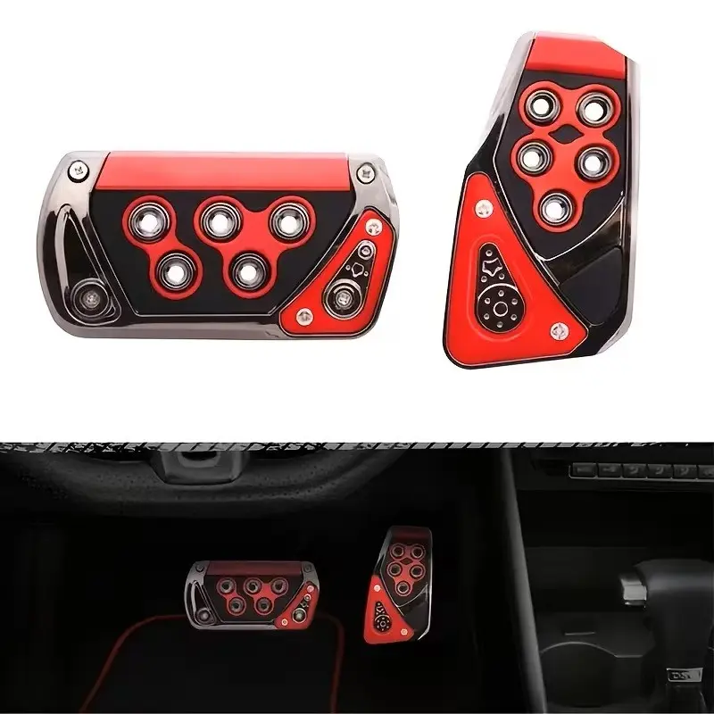 2 Piece Car Pedal Set, Anti-Slip Brake and Accelerator Pad, Non Slip Pedal, No Drilling Vehicle Foot Pedal, Universal Auto Transmission Kit, Fits Most Cars, Car Accessories