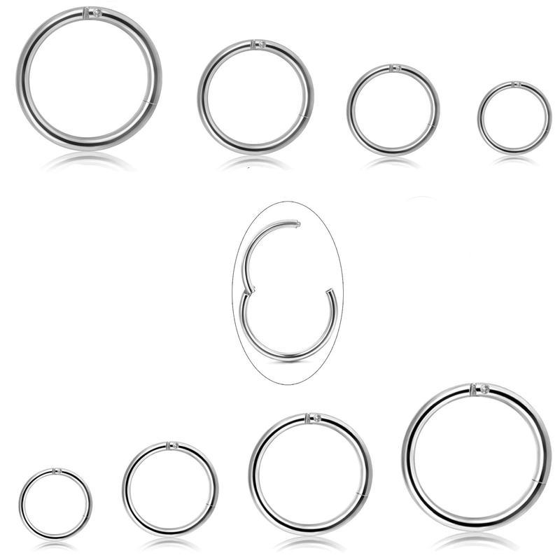 Jstyle 16G Surgical Steel Hinged Clicker Septum Nose Rings Hoop Helix Cartilage Daith Tragus Earrings Body Piercing Jewelry